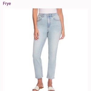 Frye Stevie High Rise Light Wash Straight Denim Jeans